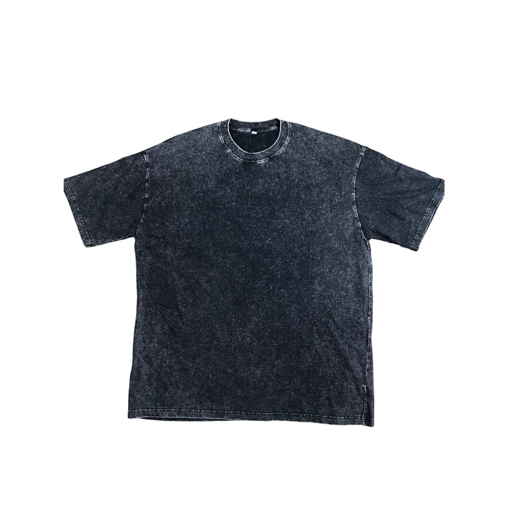 Unbranded Acid Wash Heavyweight Cotton T-Shirt Charcoal Black 3XL Streetwear Tee